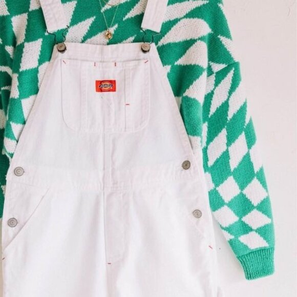 Lisa Says Gah Green Warped Psychedelic Checkered Cropped Sweater Sz XS/S - Picture 1 of 7